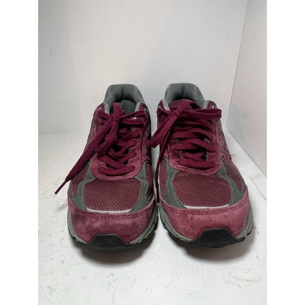 New Balance Shoes Mens 7.5 990v4 Burgundy Grey Sneakers Made in USA M990BU4 - Picture 8 of 11